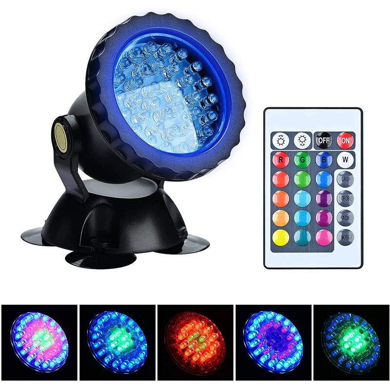 Randaco Lampe Aquarium LED, RGB avec télécommande sans fil Étanche