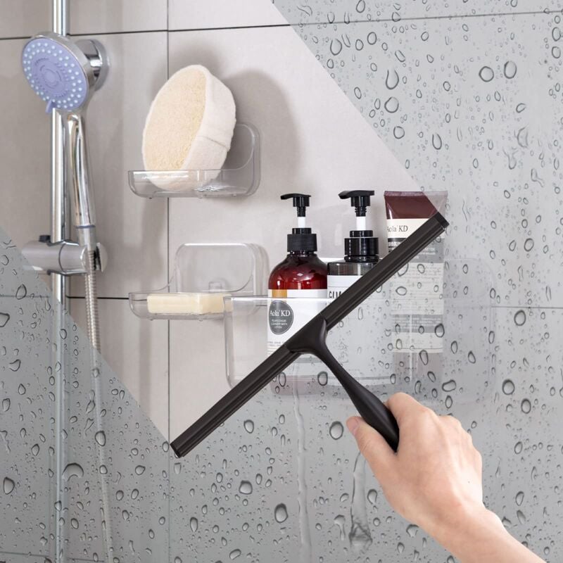 Acheter Raclette de douche pour portes en verre, raclette en Silicone avec  crochet, miroirs de douche de salle de bain, carrelage et vitres de  voiture, nettoyage sans traces