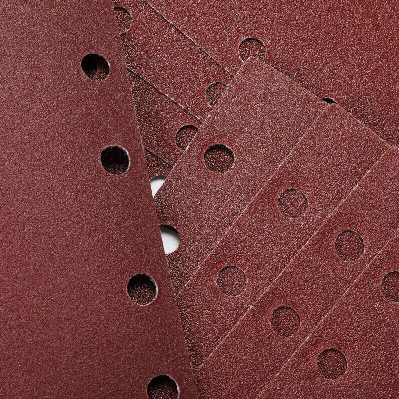 50 Feuilles Abrasives 93x185 Mm (8 Trous) - Grains P40 à P240 Pour Ponceuse Orbitale, Bois, Métal, Peinture