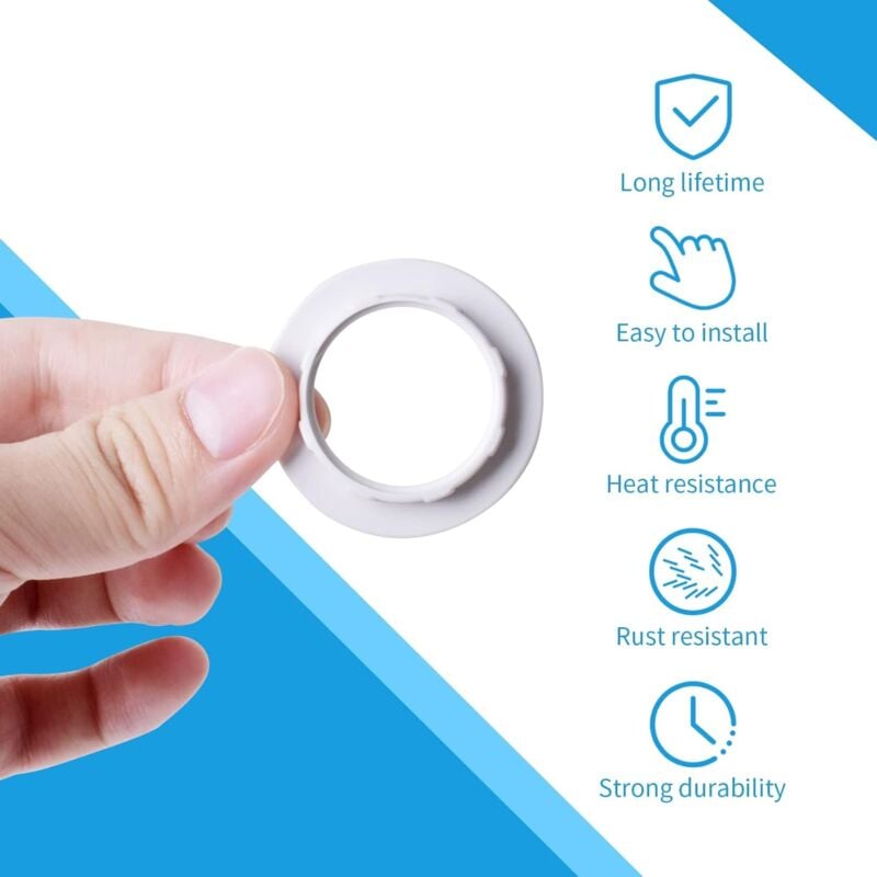 Réducteur Abat-jour 6 Anneaux Réducteurs Abat-jour E27 Vers E14 - Plastique Blanc, 42mm à 29mm (Adaptateur Douille) Bague Pour Abat Jour E27