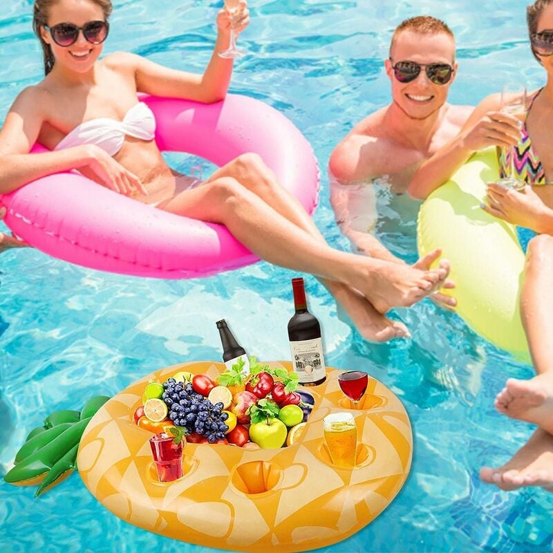 Support de boisson flottant pour piscine, accessoires de bain à remous pour  adultes, plateau de piscine flottant pour la nourriture et les boissons  pour la fête de la piscine