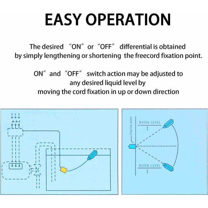 Dww-interrupteur Flotteur Contrle Automatique De Niveau D'eau Rgulateur Du  Niveau D'eau Avec Cble De 5m Pour Pompes Rservoir Facile Utiliser
