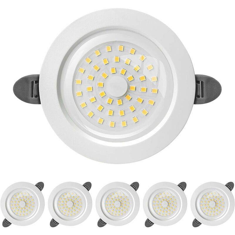 Spot LED encastré rond orientable Noir 9W 420lumens Blanc chaud