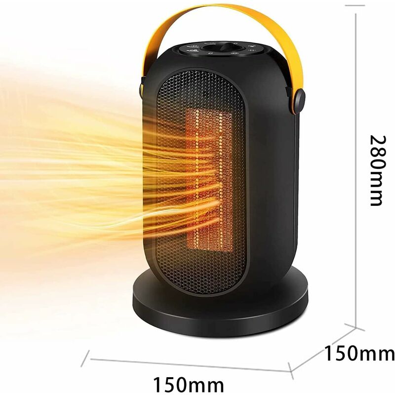 Chauffage Soufflant Céramique 1200W Ninonly - Oscillation 90°, 6 Modes, Chauffe En 3s - Pour Salle De Bain, Bureau, Salon - Protection Surchauffe Et Basculement