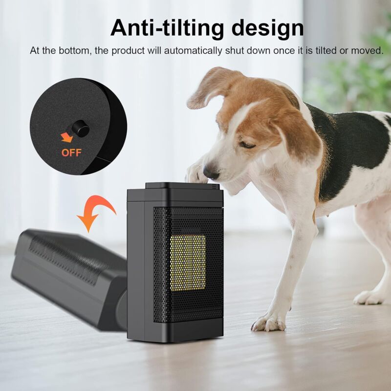 Chauffage D'appoint Céramique 1500W Portable - 3 Modes, Minuterie 8h, Silencieux, Sécurité Anti-basculement