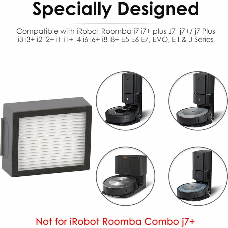 KZQ Filtres De Rechange Compatibles Avec Irobot Roomba E, I & J Series E5,  E6, I3