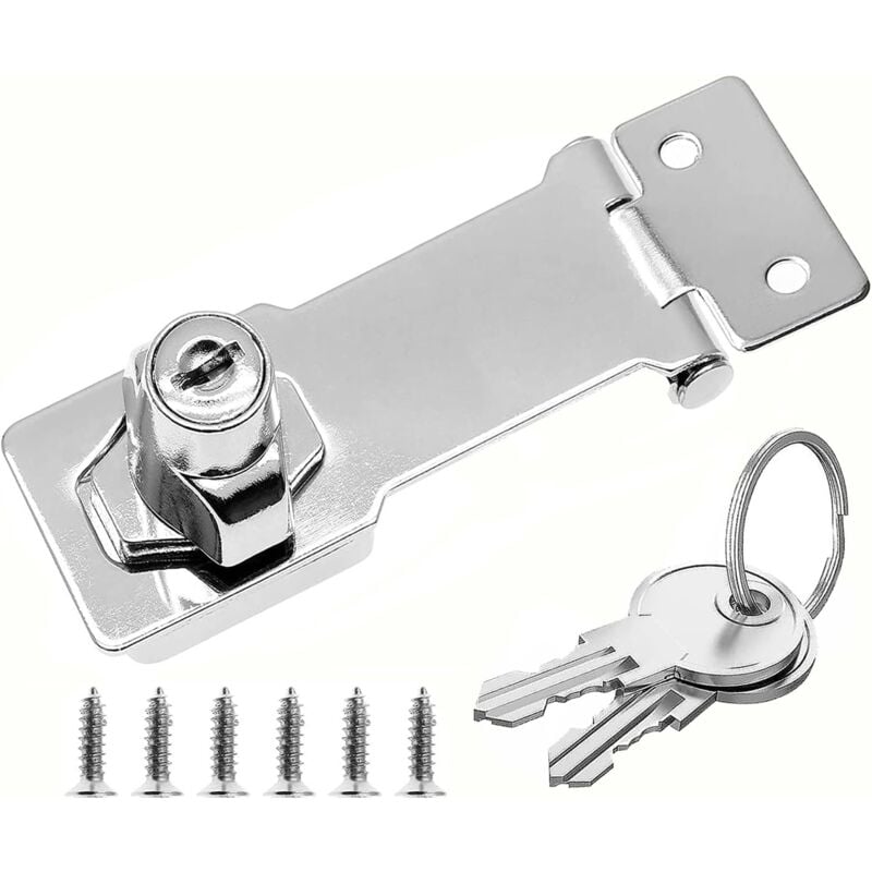 CSPARKV Verrou Porte Avec Clef 2pcs, Moraillon Loquet De Porte Cadenas Et Loquets Moraillon De Verrouillage Pour Porte, Meubles, Armoire, Tiroir, Placard