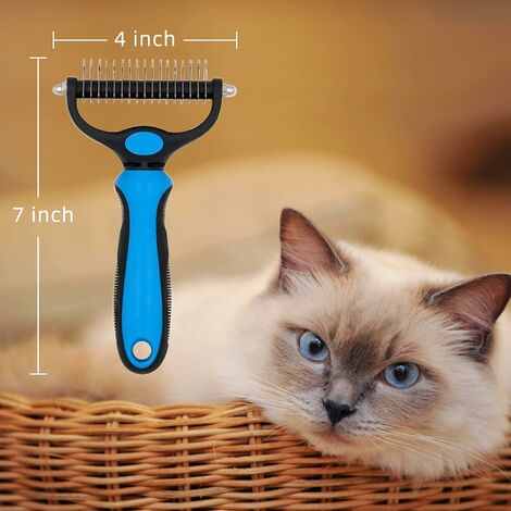 Kit Toilettage Chat - Brosse Autonettoyante + Peigne Fin Anti-Puces - Pour Poils Courts/Longs - Nettoyage Facile Poils Morts