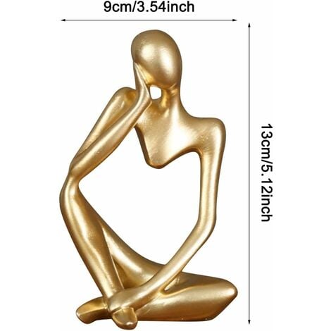 La Statue du penseur, Résine Penseur Sculpture Abstraite Statue Caractère Moderne Figurines Accueil Décor Bureau de Bureau Ornement d'anniversaire Cadeaux