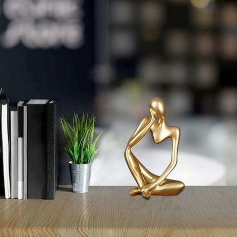 La Statue du penseur, Résine Penseur Sculpture Abstraite Statue Caractère Moderne Figurines Accueil Décor Bureau de Bureau Ornement d'anniversaire Cadeaux