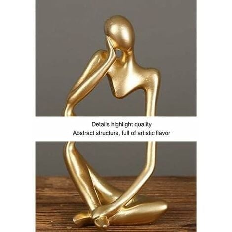 La Statue du penseur, Résine Penseur Sculpture Abstraite Statue Caractère Moderne Figurines Accueil Décor Bureau de Bureau Ornement d'anniversaire Cadeaux