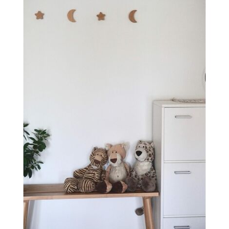 Patère Murale Ronde En Bois De Noisetier - Lot De 4 Crochets Scandinaves Pour Chambre, Salle De Bain | Décoration Naturelle
