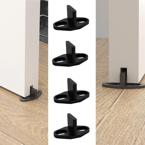 Guide Porte Galandage, 4 Pcs Guide de Plancher Porte Coulissante Bas de Porte de Grange Coulissante pour Porte D'armoire Porte en Bois