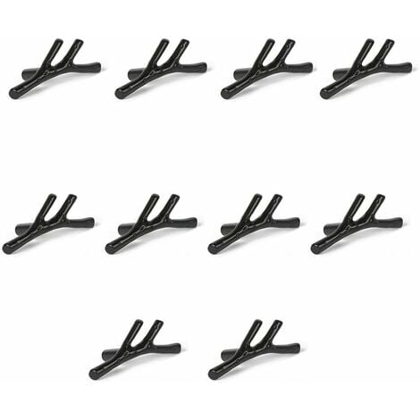 Lot de 10 boutons de porte vintage en alliage de zinc en forme de branches pour placard, tiroir, placard, meuble de cuisine, chambre à coucher (noir)