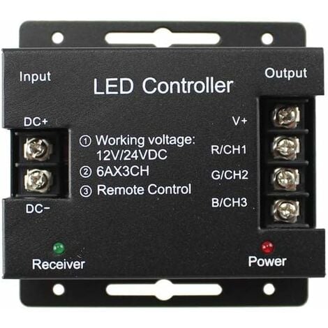Variateur tactile LED RGB 12 V - 24 V - Interrupteur pour variateur d'intensité pour bandes lumineuses LED