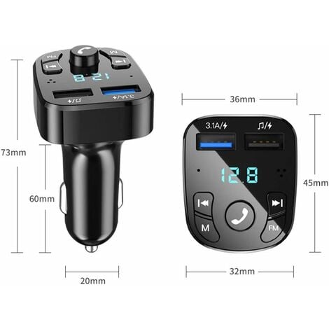 Lecteur MP3 & émetteur FM Bluetooth PRO pour Voiture Noir - ENERGY