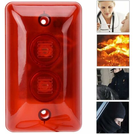 12V Filaire Alarme stroboscopique sirène Son sirène lumière Clignotante d'urgence Avertissement lumière d'alarme système d'alarme de sécurité
