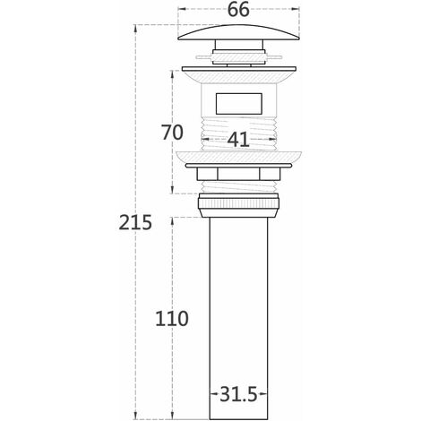 Bonbonnière De Vidange En Acier Inoxydable Pour Lavabo - Avec Trop-plein - Neuf - Dimensions ~66x78mm