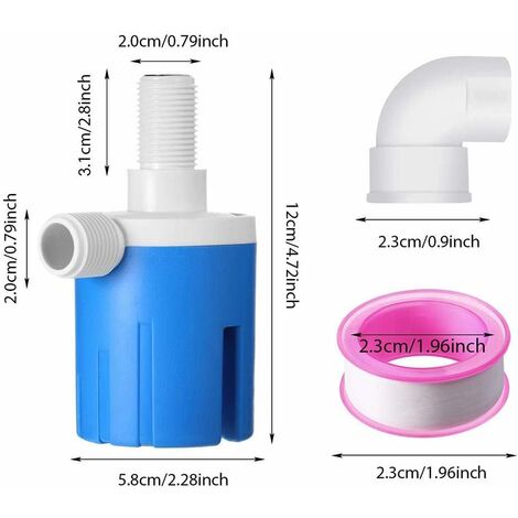 2 Vannes à Flotteur Pour Aquarium CATIEBYE - Contrôleur Niveau D'Eau Automatique - Pour Pompe, Étang