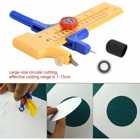 Cutter à Compas Rotatif Pour Papier - Outil Précis De Découpe De Cercles De 2 à 20 Cm | Parfait Pour Scrapbooking Et Loisirs Créatifs - 6