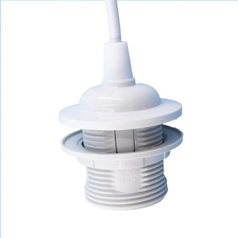 E27 Porte Lampe Suspension, E27 Pendentif Lampes Suspendues Accessoires, E27 Lampe Suspendue Accessoires Avec 1m Câble, pour Bar, Café, Magasin de Vêtements, Maison, Hôtel (Blanc)