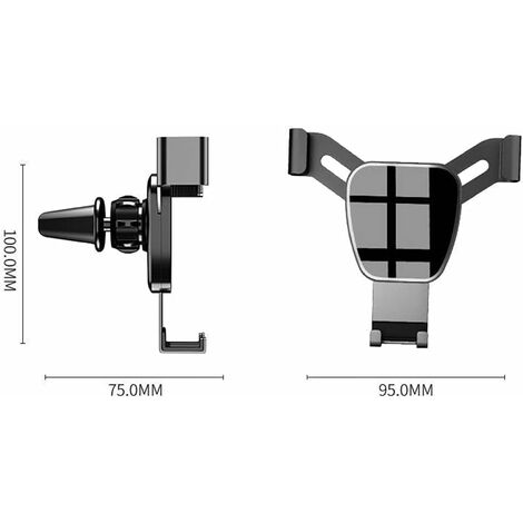 Support de Téléphone Portable de Voiture, Support de Téléphone Portable de Voiture Ventilation Support de Voiture Support de Téléphone Portable Antidérapant pour Voiture,Noir