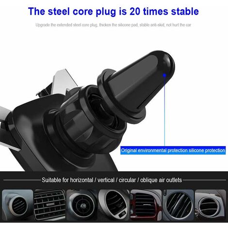 Support de Téléphone Portable de Voiture, Support de Téléphone Portable de Voiture Ventilation Support de Voiture Support de Téléphone Portable Antidérapant pour Voiture,Noir