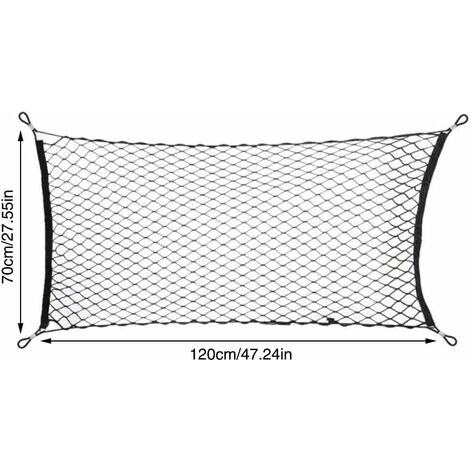 Filet de rangement universel pour voiture, filet de rangement pour bagages, filet de coffre de voiture, filet d'accessoires de voiture, filet pour bagages d'enfants, pour SUV, camion noir