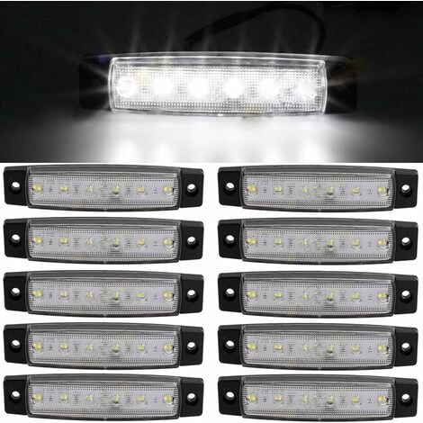 10 pcs 9,7 cm 6 LED côté 12V LED MARKER Remorque Feux de gabarit pour camion, marqueur lumière Ambre, partie arrière Feu de Gabarit, camion Cab Feux de gabarit, RV Convoi