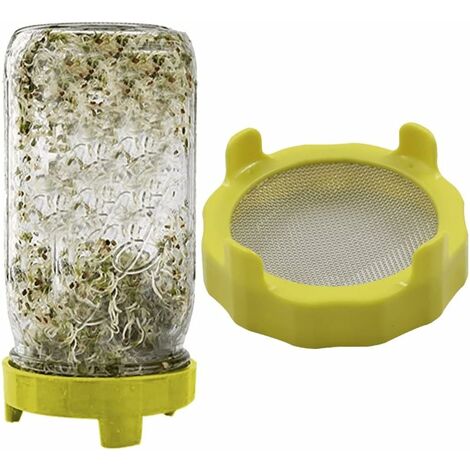 Couvercle De Germination En Plastique Et Inox - Lot De 2 | Pour Bocaux Mason | Faire Pousser Germes De Soja, Brocoli