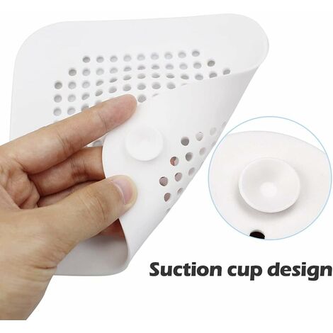 2 pièces Filtre Baignoire Cheveux Filtre Évier en Silicone Filtre Attrape Cheveux Douche,Filtre Evier de Cuisine avec Ventouse,pour évier de Cuisine,Salle de Bain,( Blanc)