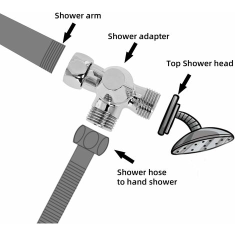 Connecteur En T Chromé Pour Douche - Dérivation Bras De Douche, Inverseur Douchette/main