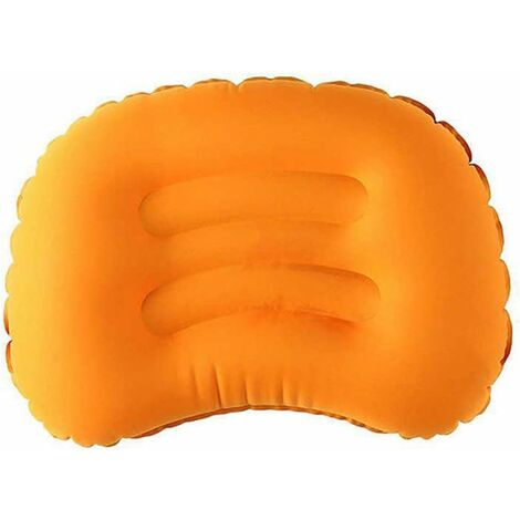Oreiller Gonflable Orange - Lavable - Pour Voyage, Camping, Sieste