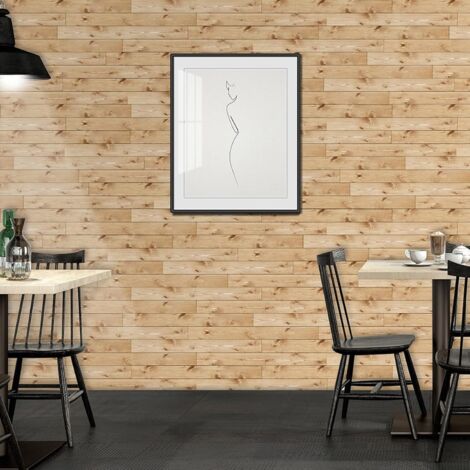 Autocollant Mural PVC Imitation Bois - 45cm X 3m - Imperméable Et Facile à Poser - 7