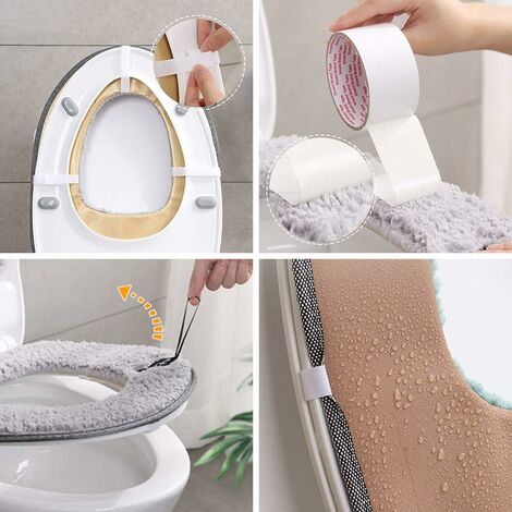 Housse Siège WC Chauffante - Mousse Mémoire De Forme - Lavable - Universelle Ronde/carrée
