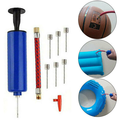 Pompe à Ballon Portable Avec Poignée - Kit Complet Aiguilles Et Tuyau, Pour Basketball, Football, Volleyball - 2