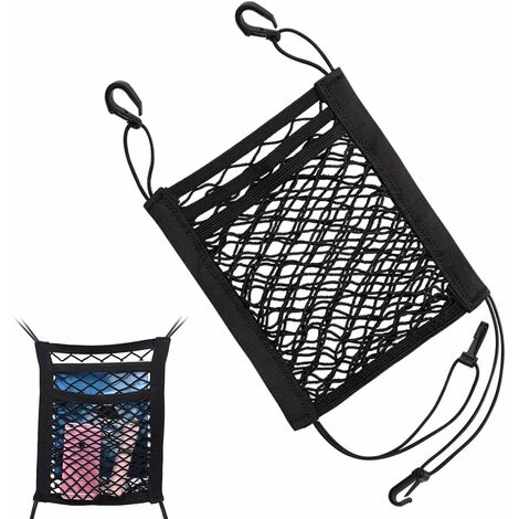 Pochette Filet De Rangement Latérale Pour Siège De Voiture, Double Sac