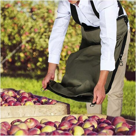 Tablier De Récolte Avec Grand Sac - 55 X 55 Cm - Pour Cueillette Fruits, Légumes, Jardinage - Léger Et Pliable
