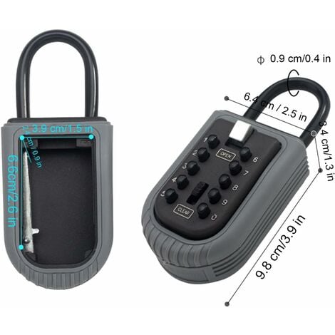 Boite a Clefs Securisee Exterieur Mini Boîte à Clés Securisee Portable avec  Code 10 Chiffres Étanche