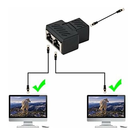Adaptateur RJ45 1 Mâle Vers 2 Femelles | Répartiteur Ethernet CAT7 Bureau Maison