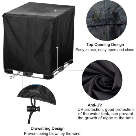 Housse De Protection étanche Pour Cuve/réservoir IBC 300L/600L/800L/1000L - Tissu Oxford 210D, Cordon De Serrage - Sac De Rangement Inclus