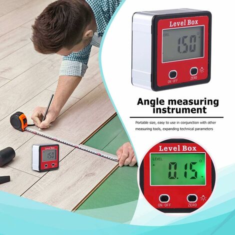 Inclinomètre Numérique Magnétique - Écran LCD, Mesure 360°, étanche IP54 - Parfait Bricolage, Menuiserie, Travaux - 3