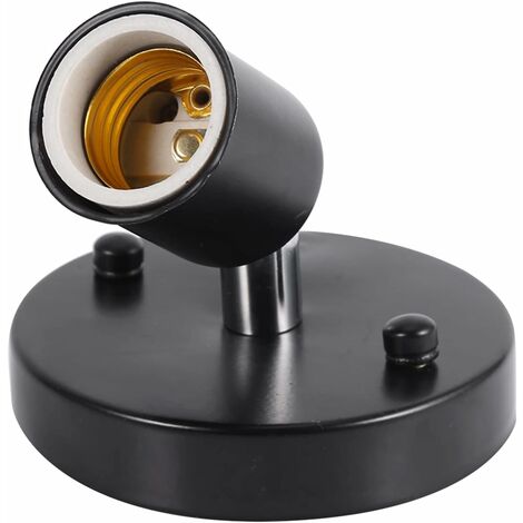 Support D'ampoule TOPINCN E27 - Style Vintage, Rotation 180° - Pour Plafonnier, Lampe Murale - Noir, Blanc, Argent - 10