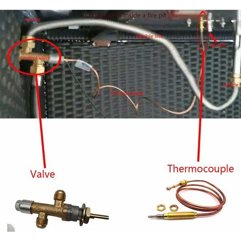 Kit universel de thermocouple à gaz, thermocouple de remplacement avec  écrous pour barbecue et gril