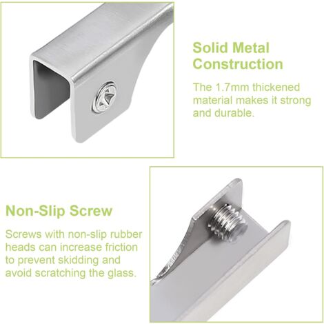 Clips de fixation en verre, 8 pièces, Support de m... - Grandado Clips de fixation en verre, 8 pièces, Support de m... - Grandado
