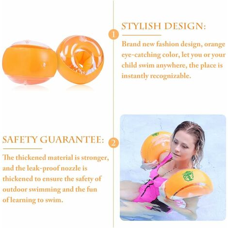 Bracelets De Natation Pour Enfants 1-6 Ans - 2 Paires, PVC Doux, Double Chambre De Sécurité, Réglables, Couleurs Vives