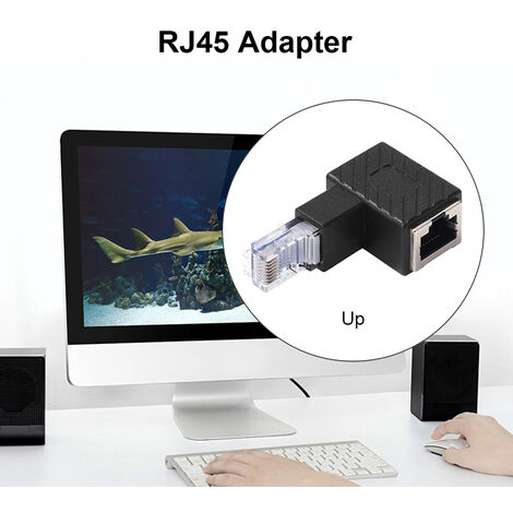 2 Adaptateurs Ethernet 90° RJ45 - Connecteur Angle Droit Pour Espaces Reduits