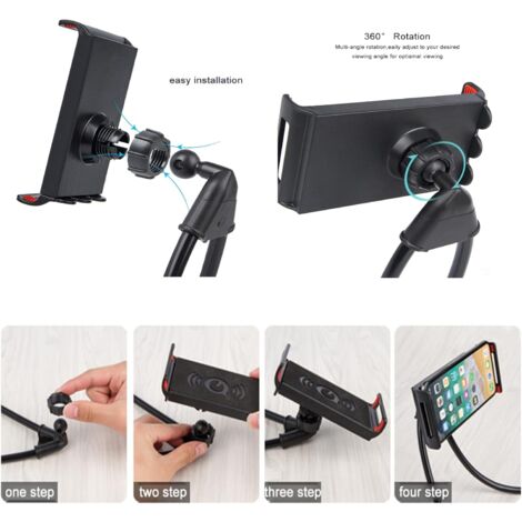 Support Téléphone Réglable 360 Support Téléphone Flexible GRH 100cm Avec Clip - Universel Pour Android Et IPhone Clip Support Smartphone