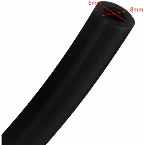 Tuyau Carburant/Huile Moto En Caoutchouc - Longueur 1 M - Diamètre Intérieur 5 Mm/Extérieur 8 Mm - Universel - Noir
