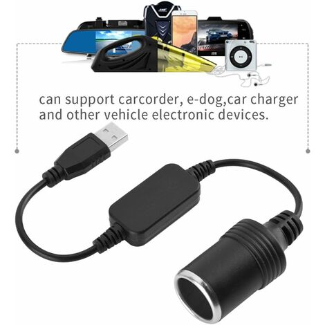 Convertisseur d'adaptateur d'allume-Cigare, Port USB vers câble Adaptateur de convertisseur de Prise Allume-Cigare 12V